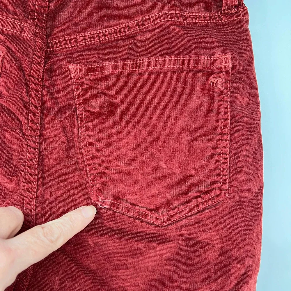 Madewell 10" High-Rise Skinny Cords Corduroy Pants Women's Size 26T Rust Orange - Picture 9 of 9